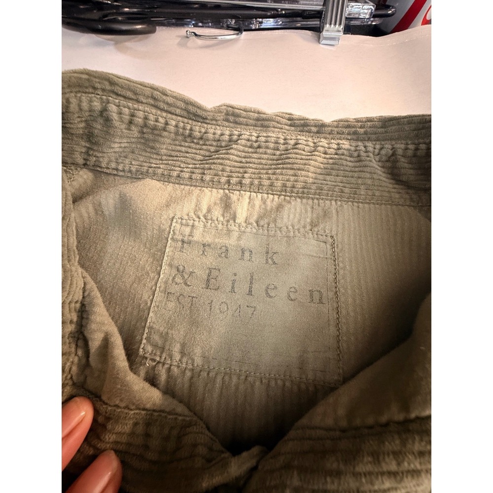Frank & Eileen McLoghlin Olive Green Corduroy Womens Shirt Jacket Shacket M - Picture 4 of 6
